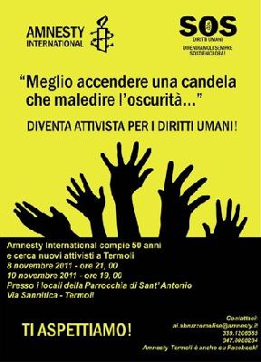 Amnesty organizza un incontro a Termoli, per cercare nuovi attivisti!